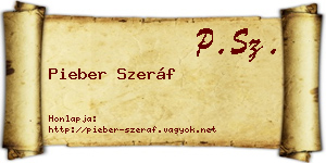 Pieber Szeráf névjegykártya